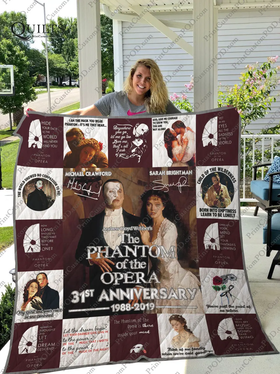 Broadway The Phantom Of The Opera Musical Quilt Blanket Ver 17-6 and Home Decor