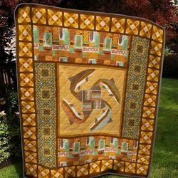 Brocade Fishing Quilt Blanket Ver 2  Quilt and Home Decor