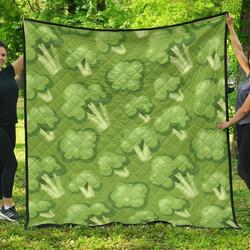 Broccoli Pattern Green Background DHCDHC DT1910 Quilt Blanket and Home Decor