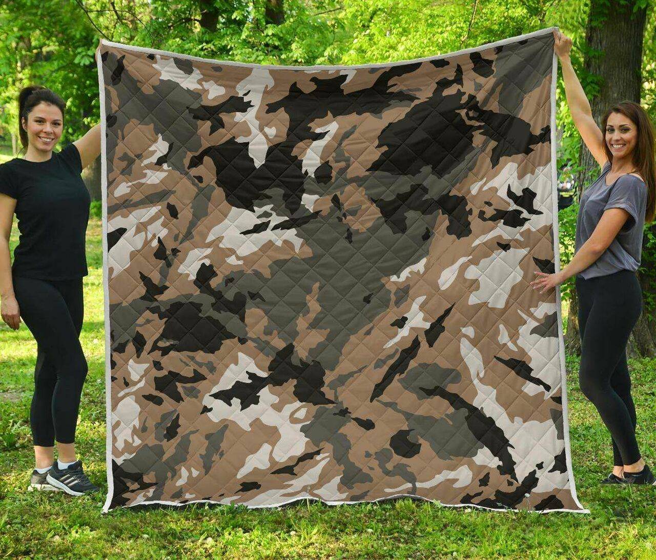 Brown And Black Camouflage Cl17100156Mdq Quilt Blanket and Home Decor