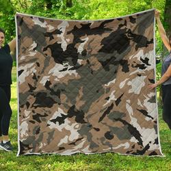 Brown And Black Camouflage Cl17100156Mdq Quilt Blanket and Home Decor