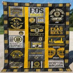 Bruins Believe Quilt Blanket Lk08  Quilt and Home Decor
