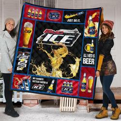 Bud Ice Beer Lover Funny Gift Idea Quilt and Home Decor