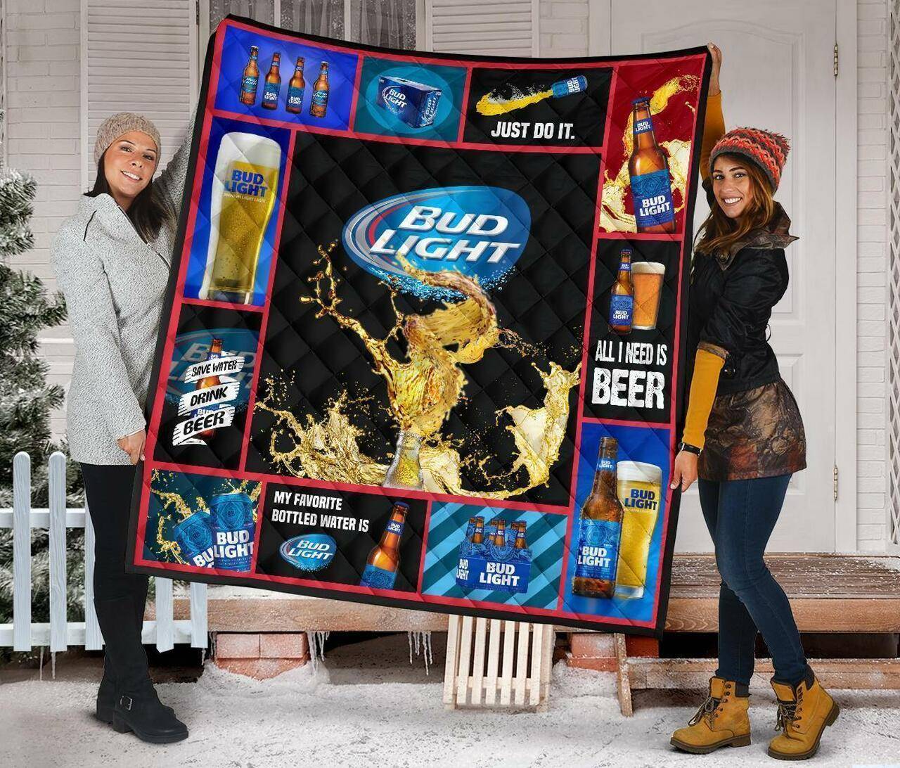 Bud Light Beer Lover Funny Gift Idea Quilt and Home Decor
