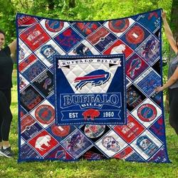 Buffalo Bills Quilt Blanket Fan Made and Home Decor