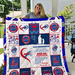 Buffalo Bills - To My Granddaughter - Love Grandmom Quilt and Home Decor