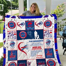 Buffalo Bills - To My Granddaughter - Love Grandpa Quilt and Home Decor