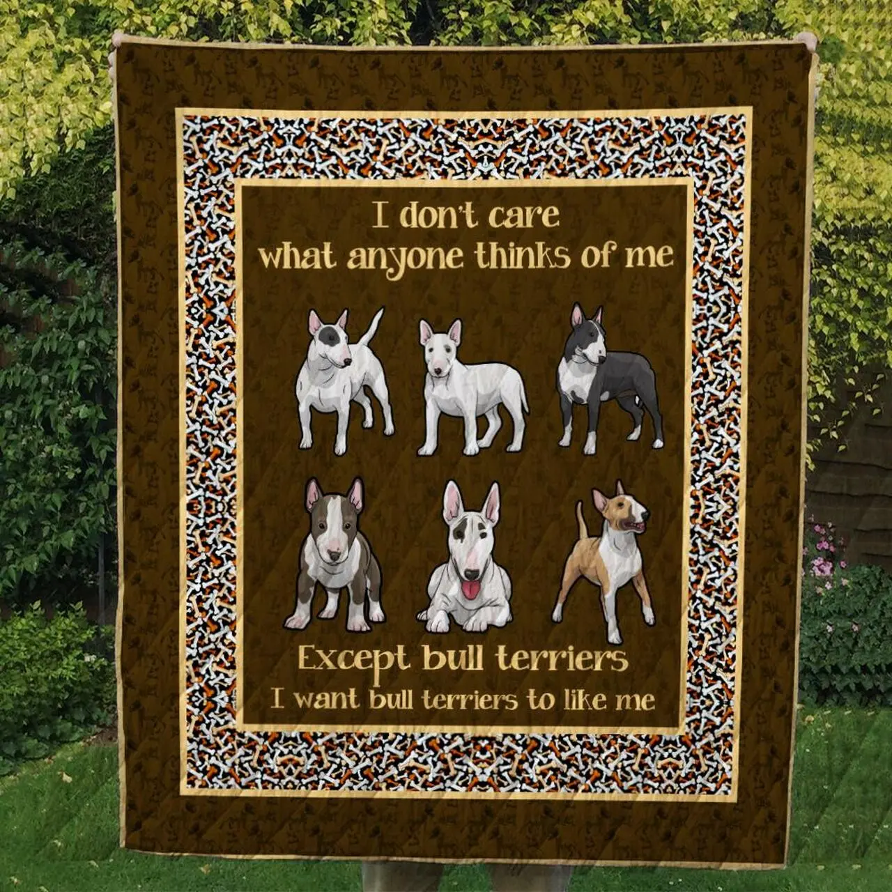 Bull Terrier 09 Ndq0439 Quilt Quilt and Home Decor