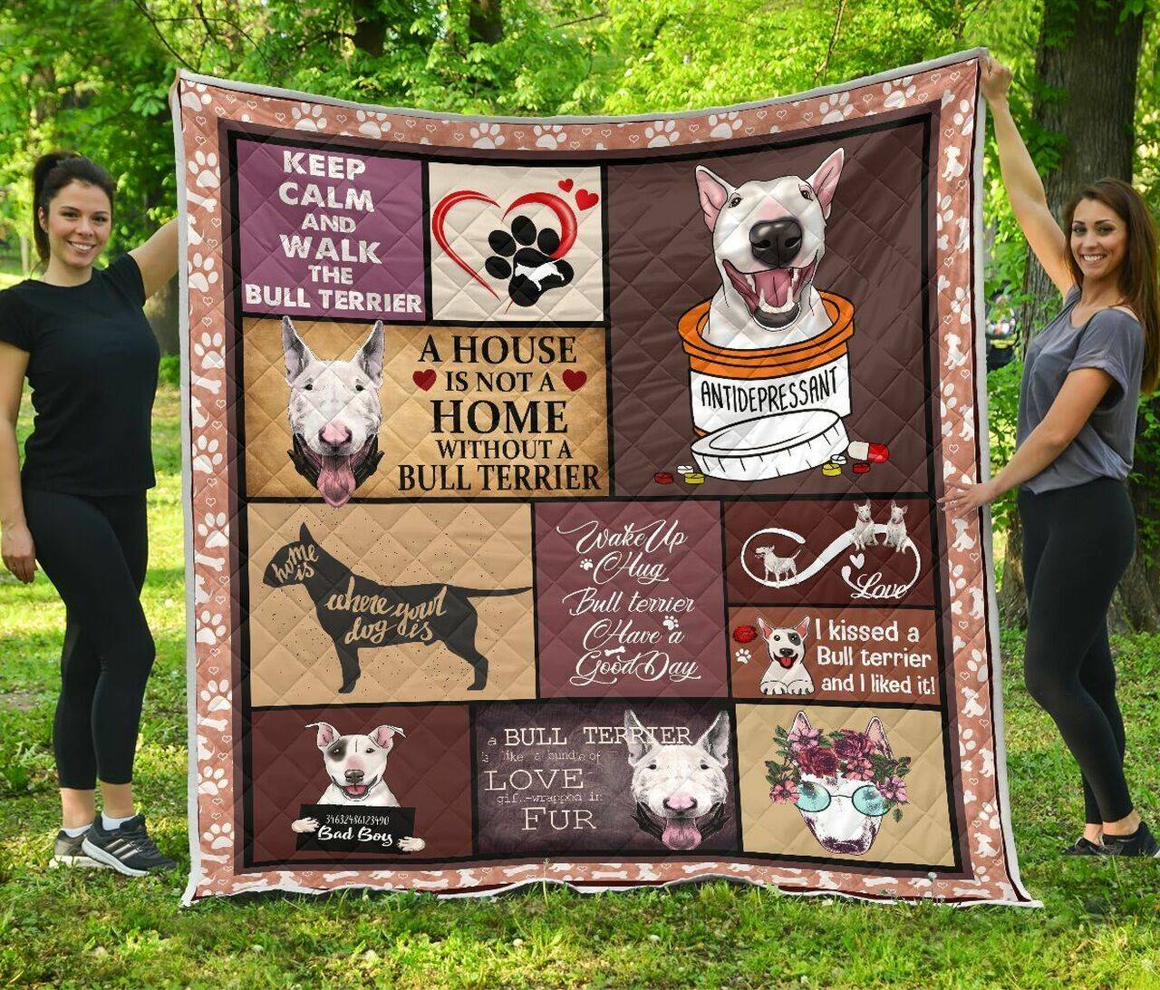 Bull Terrier Quilt Blanket Dhc13123927Vt and Home Decor