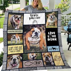 Bulldog Lick Their Feet U Quilt Zp and Home Decor