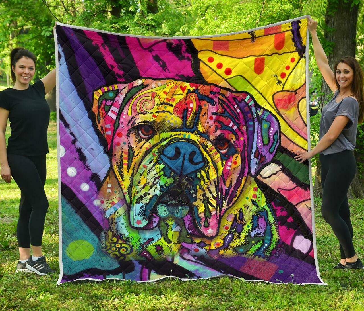 Bulldog Premium Quilt - Dean Russo Art and Home Decor