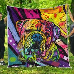 Bulldog Premium Quilt - Dean Russo Art and Home Decor
