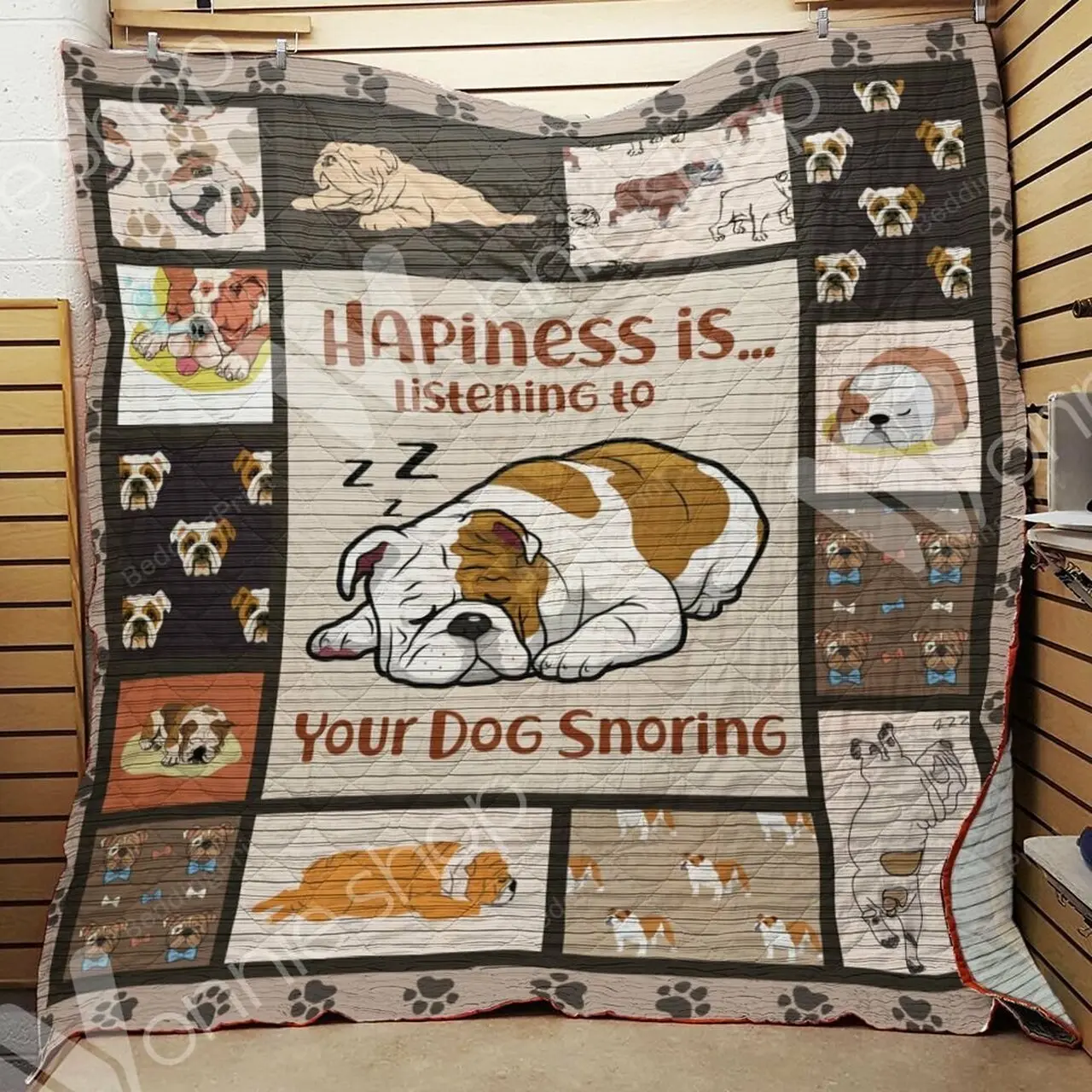 Bulldog Quilt Blanket and Home Decor