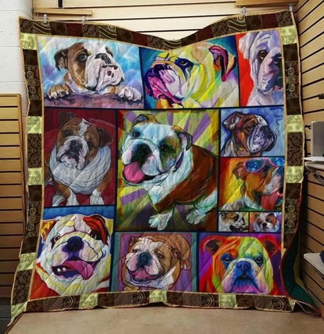 Bulldog Quilt Blanket Dhc13123896Vt and Home Decor