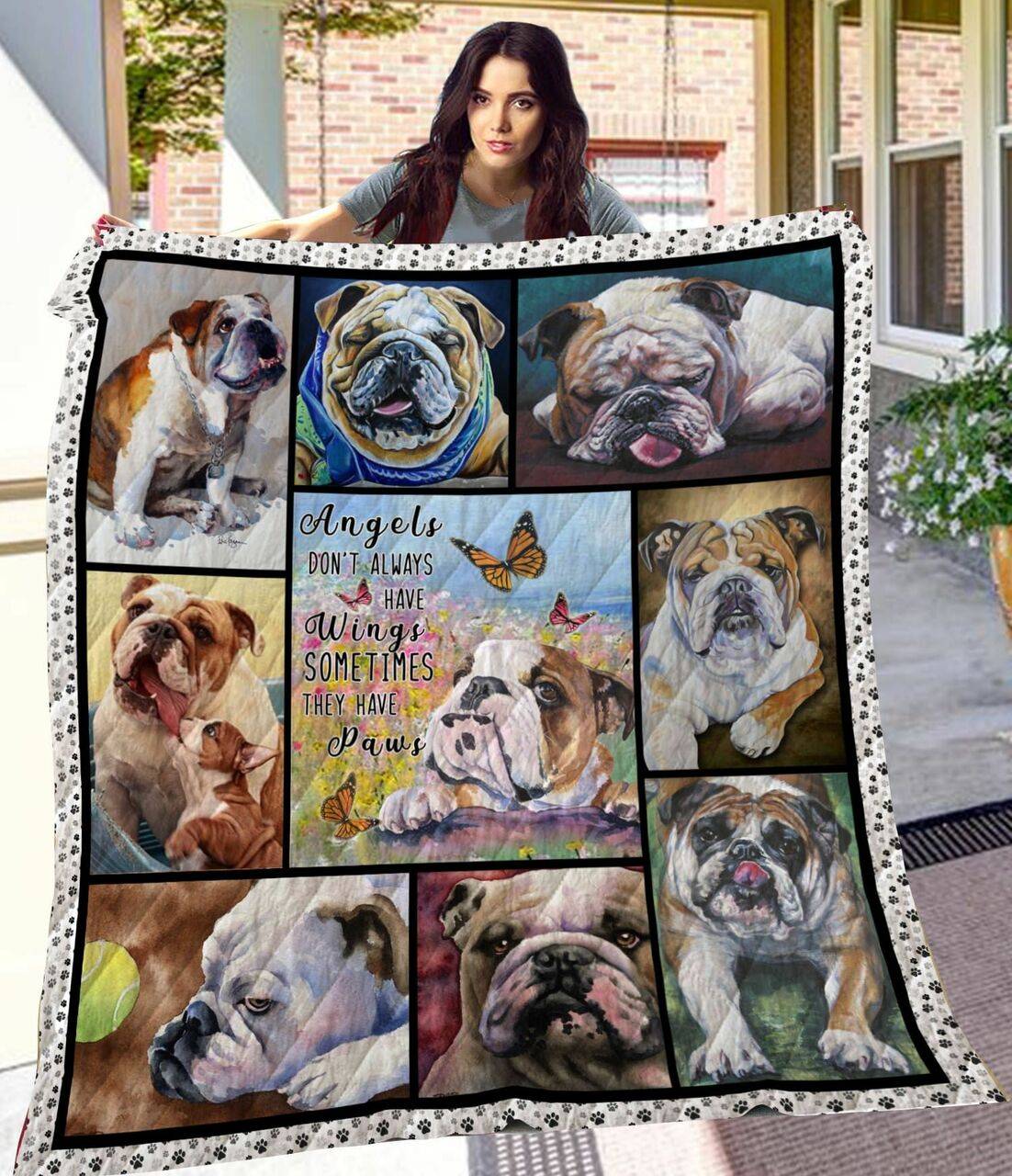 Bulldog Quilt Blanket Dhc1312408Vt and Home Decor
