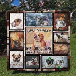 Bulldog Quilt Blanket Dhc170120707Td and Home Decor