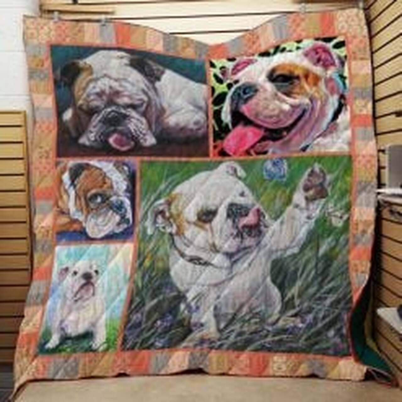 Bulldog Quilt Blanket Lukcis Dhc0301971Dd and Home Decor