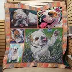 Bulldog Quilt Blanket Lukcis Dhc0301971Dd and Home Decor