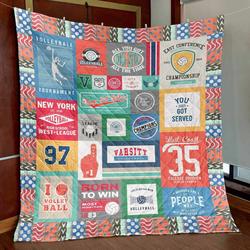 Bump Set Sprike Volleyball Hur Quilt and Home Decor