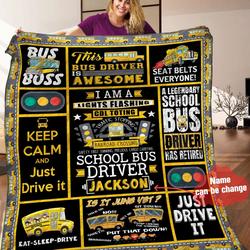Bus Driver Personalized Quilt Blanket HHH100606NA and Home Decor