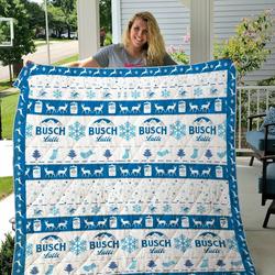 Busch Latte Quilt Blanket and Home Decor