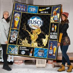Busch Light Beer Lover Funny Gift Quilt and Home Decor