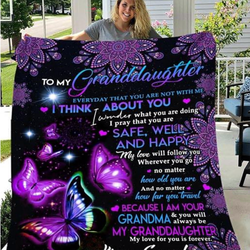 Butterfly Grandma To My Granddaughter Everyday That You Are Not With Me I Think About You Quilt  Dnstyles and Home Decor
