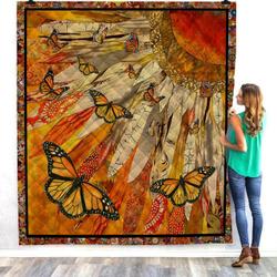 Butterfly On Sunflower 2 Quilt Blanket  Quilt and Home Decor