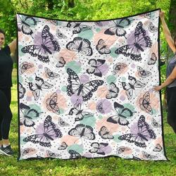 Butterfly Pattern DHCDHC DT1910 Quilt Blanket and Home Decor