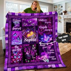 Butterfly Personalized Quilt Blanket Lml010601Dt and Home Decor