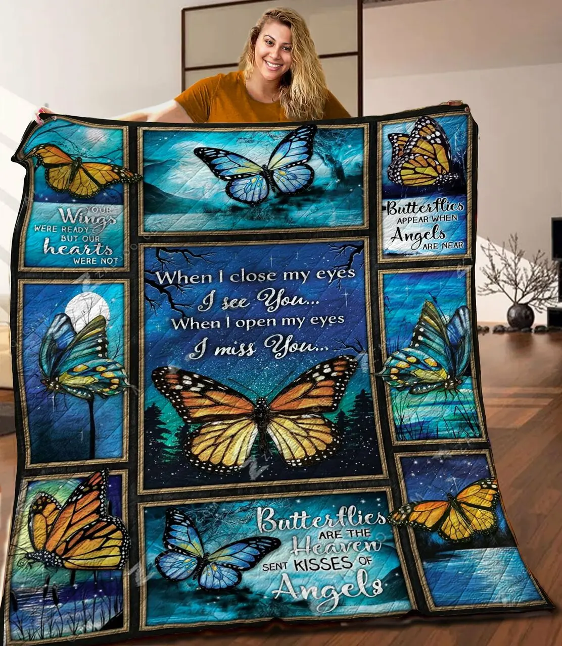 Butterfly Quilt Blanket C9B010601Na and Home Decor