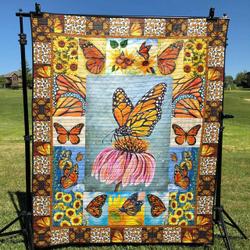 Butterfly You Are My Sunshine Quilt Blanket Christmas Gift Dhc04011189Dd and Home Decor