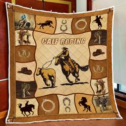 Calf Roping Quilt Blanket and Home Decor