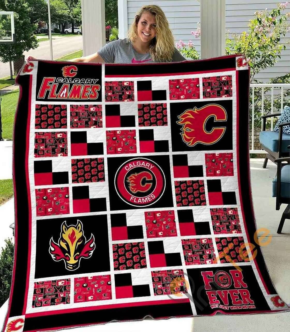 Calgary Flames Blanket TH0107 Quilt and Home Decor