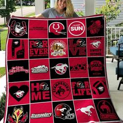 Calgary Stampeders Quilt Blanket and Home Decor