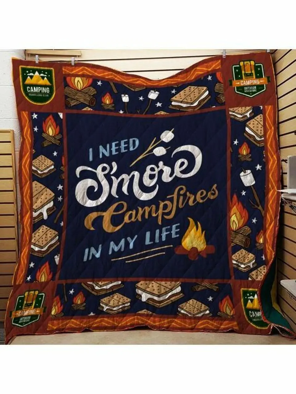 Campfire In My Life Cla27068 Quilt Blanket and Home Decor