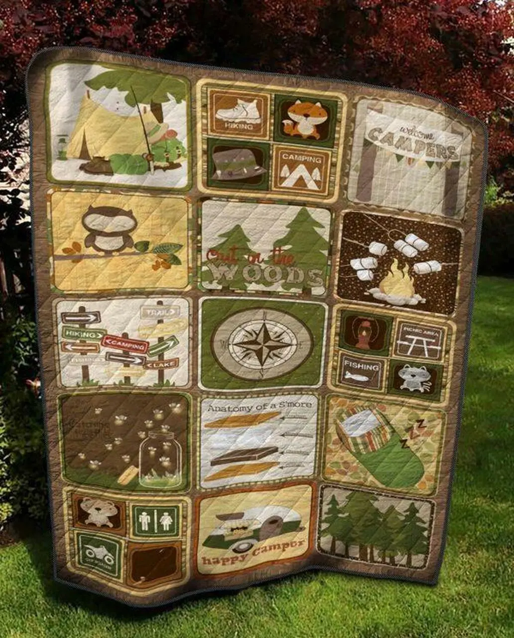Camping Activies Quilt Blanket Ver 2 Quilt and Home Decor