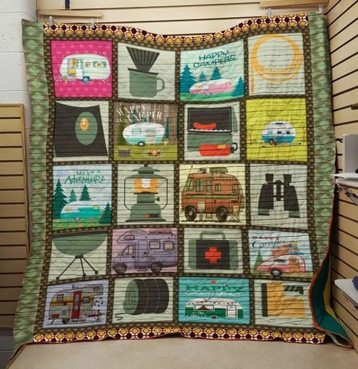 Camping Car Clp290656 Quilt Blanket and Home Decor