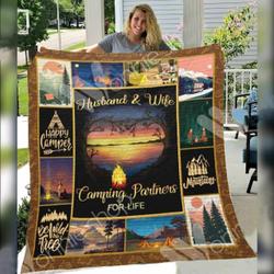 Camping Husband And Wife O Quilt Qu and Home Decor