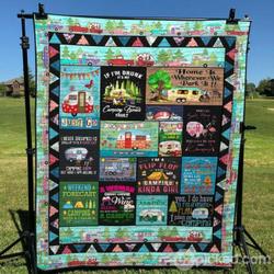 Camping Kinda Girl Quilt Blanket Yct8  Quilt and Home Decor