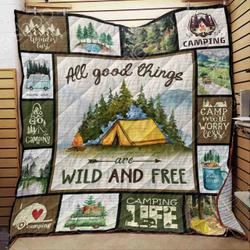Camping Love Quilt Blanket ABC06011224 and Home Decor