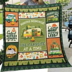 Camping Making Memories One Campsite At A Time Quilt Blanket Great Customized Blanket Gifts For Birthday Christmas Thanksgiving and Home Decor