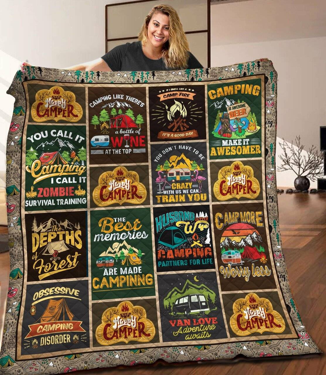 Camping Quilt Blanket C9B300502Ta and Home Decor
