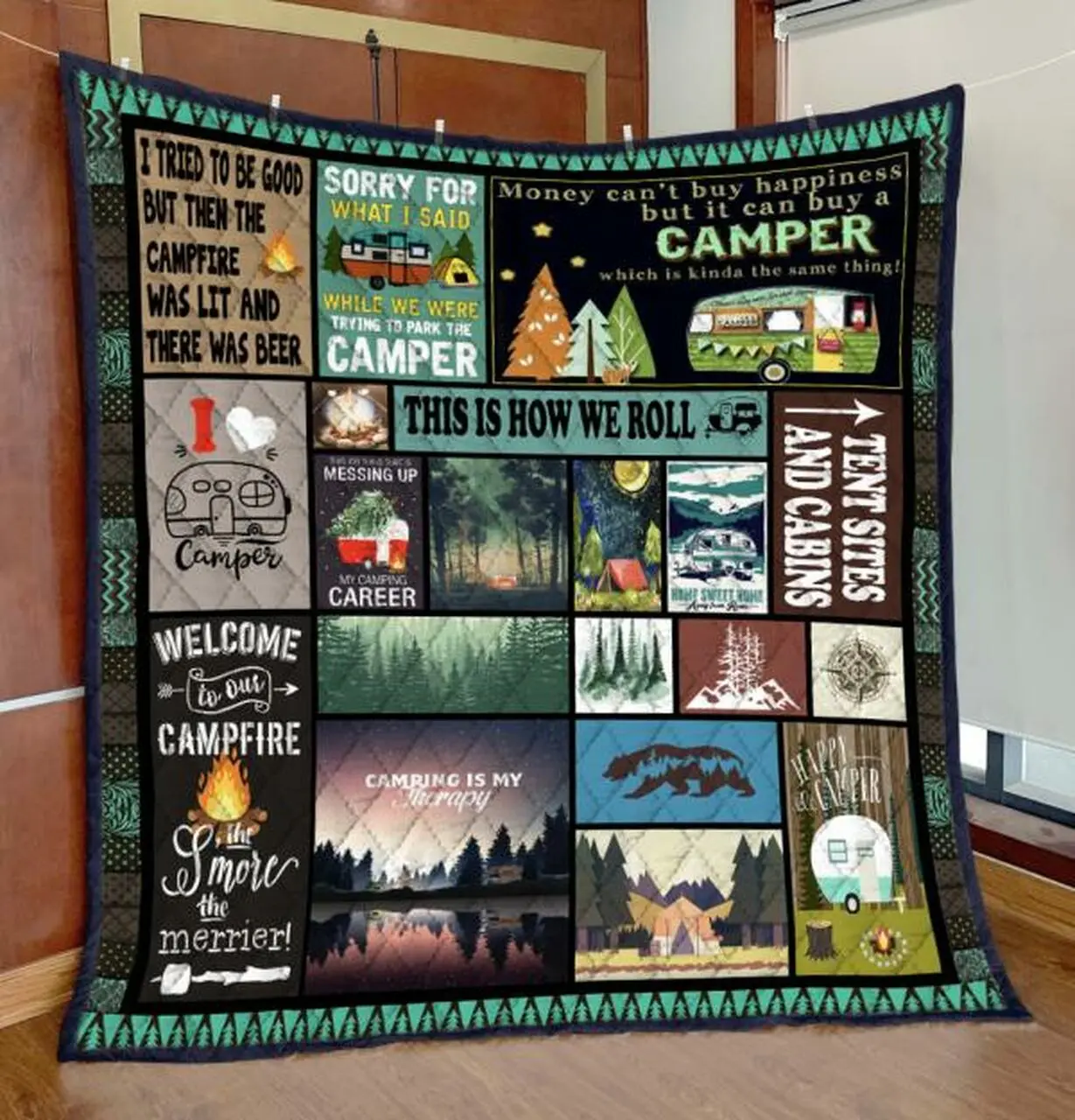 Camping Quilt Blanket Ver 21 Quilt and Home Decor