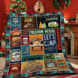 Camping Quotes Quilt Blanket ABC06011157 and Home Decor