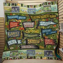Camping Stay Wild Just Go Outside Let’S Get Lost Quilt Blanket Great Customized Blanket Gifts For Birthday Christmas Thanksgiving and Home Decor