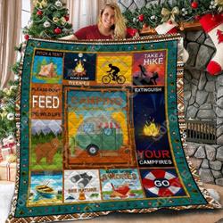 Camping Vintage Quilt Blanket ABC06011172 and Home Decor