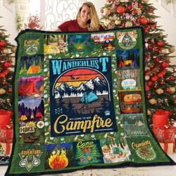Camping Wanderlust Welcome To Our Campfire Quilt Blanket Great Customized Blanket Gifts For Birthday Christmas Thanksgiving and Home Decor