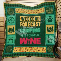 Camping With Wine Quilt Blanket  Quilt and Home Decor
