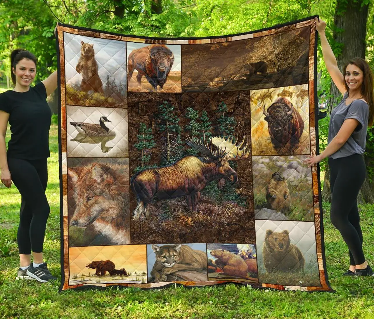 Canada Animals Rustic Style Premium Quilt Bn Quilt and Home Decor